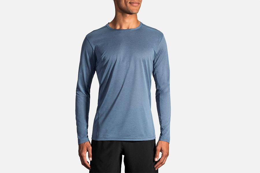 Brooks Ghost Men T-Shirts & Long Sleeve Running Shirt Blue GXH076931